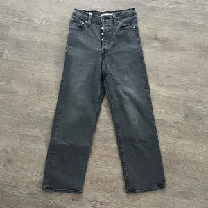 Levi's Black and Gray Straight Leg Jeans